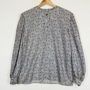 Freedberg‎ of Boston Vintage Blue White Paisley Office Shirt Top Women's 12 NEW